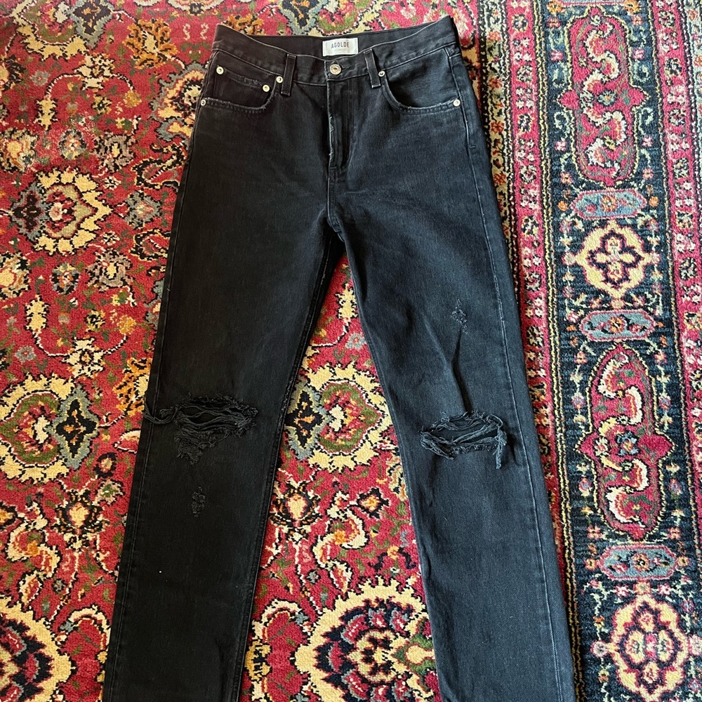AGOLDE Cherie High-Rise Straight Distressed Jeans